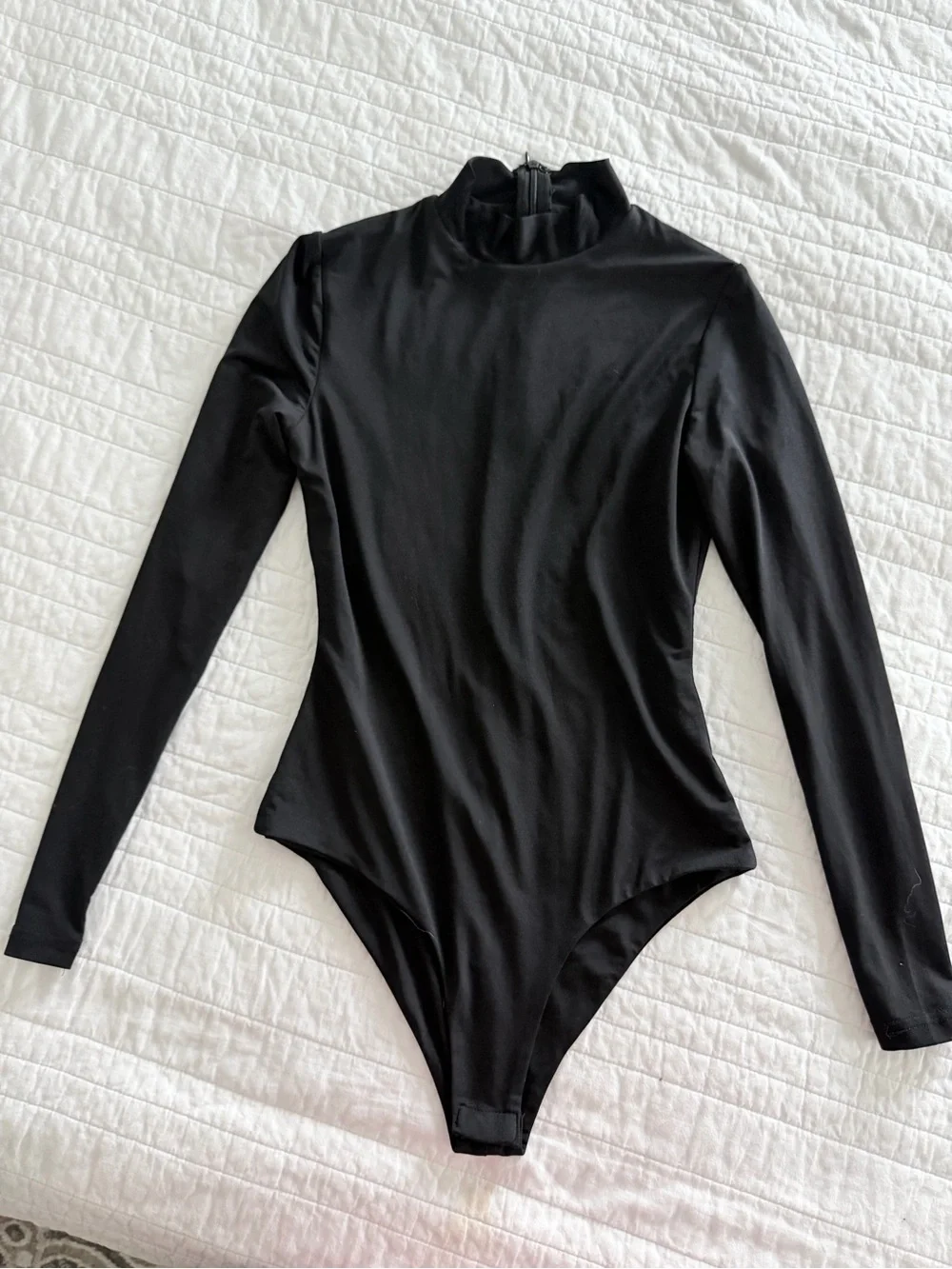 Princess Polly Black Long Sleeve Mock Neck Bodysuit